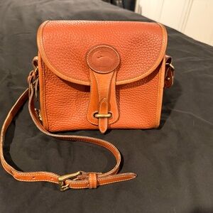 Dooney & Bourke Cognac Pebbled Leather Crossbody with Strap